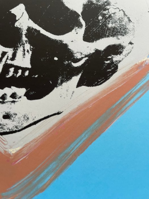 Andy Warhol (after) - (1928-1987) Skull 1976 (white on blue and pink) 2013 The Andy Warhol Foundation for the  Visual