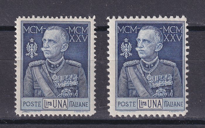 Italien Kongerige 1925/1926 - King's Jubilee: Perforation Series 13½ + Perforation Series 11 MNH - Sassone S36 (186-88) Sassone S37 (189-91)