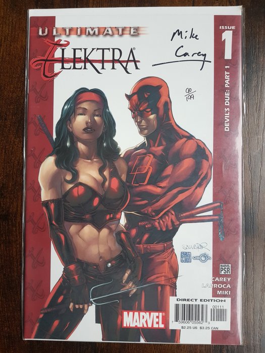 Ultimate Elektra #1 - Signed by Mike Carrey + COA and seal sticker - 1 Signed comic - Første udgave - 2004