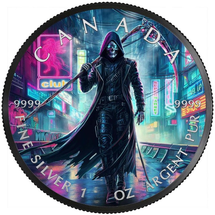 Canada. 5 Dollars 2023 Grim Reaper Cyberpunk, 1 Oz (.999)