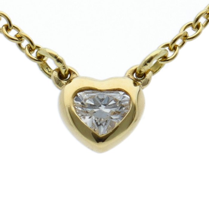 Tiffany  Co. - Halskæde - By the Yard Heart Diamond Necklace 60148083/D:0.17ct - 18 kraat Gulguld -  0.17ct. tw. Diamant (Naturfarvet)