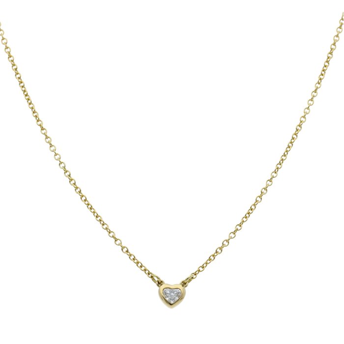 Tiffany  Co. - Halskæde - By the Yard Heart Diamond Necklace 60148083/D:0.17ct - 18 kraat Gulguld -  0.17ct. tw. Diamant (Naturfarvet)