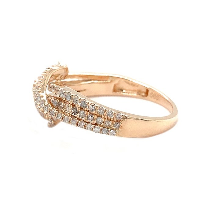 Ring - 14 karat Rosaguld -  060ct tw Diamant (Natur)