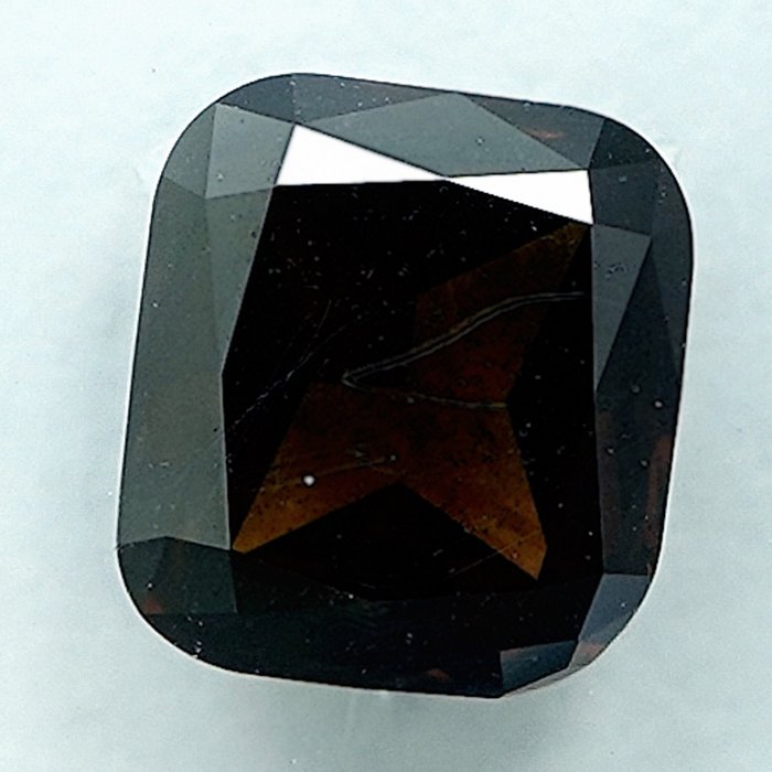 1 pcs Diamant  (Naturfarvet)  - 1.06 ct - Pude - Fancy deep Gullig Brun - I1 - International Gemological Institute (IGI)