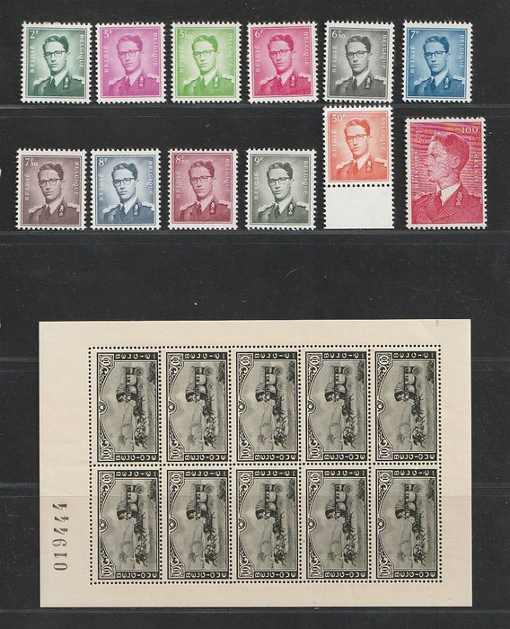 Belgien 1935/1958 - komplette sæt og bedre værdier - OBP F407/409 1066/1075