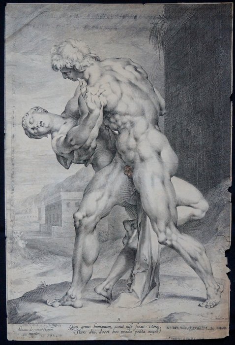 Jan Harmensz MULLER (1571-1628) - Rape of the Sabine Woman (after Adriaen de Vries) (1593)