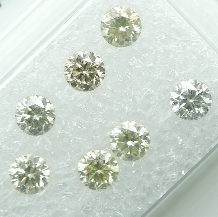 7 pcs Diamant  (Natur)  - 100 ct - I1 SI1 - Gem Report Antwerp (GRA)