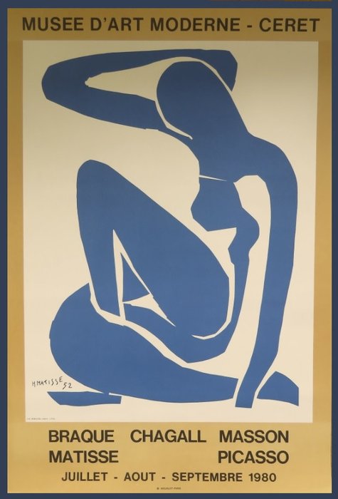 Henri Matisse (after) - Affiche originale d'exposition - Matisse - Chagall - Picasso - 1980