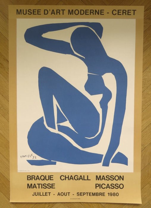 Henri Matisse (after) - Affiche originale d'exposition - Matisse - Chagall - Picasso - 1980