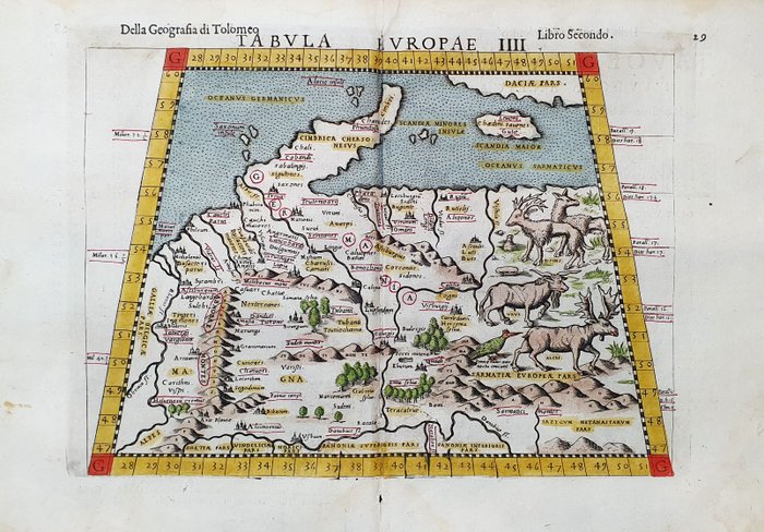 Europa - Tyskland / Nordeuropa / Berlin; Rosaccio / Magini / Tolomeo - Europa Tabula IIII - 1581-1600