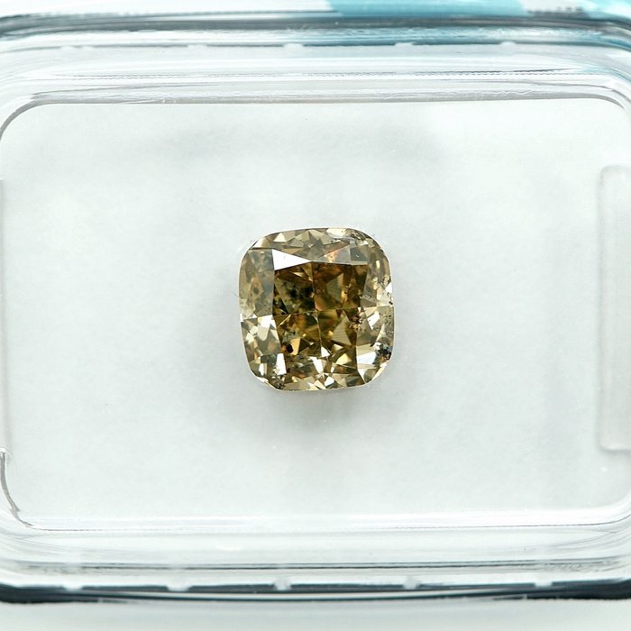 1 pcs Diamant  (Naturfarvet)  - 1.07 ct - Fancy Brunlig Gul - I1 - International Gemological Institute (IGI)