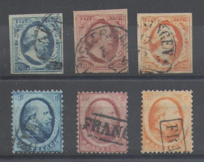 Holland 1852/1864 - Kong Vilhelm III - NVPH 1/3 + 4/6