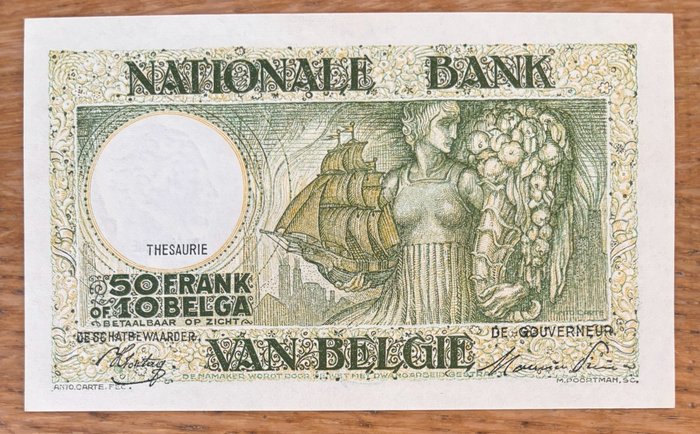 Belgien. - 50 Francs 1945 - Pick 106  (Ingen mindstepris)