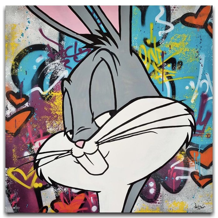 Asko - Bunny - XL Canvas - Stencil Art