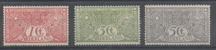 Holland 1906 - Tuberkulose stempler - NVPH 84/86