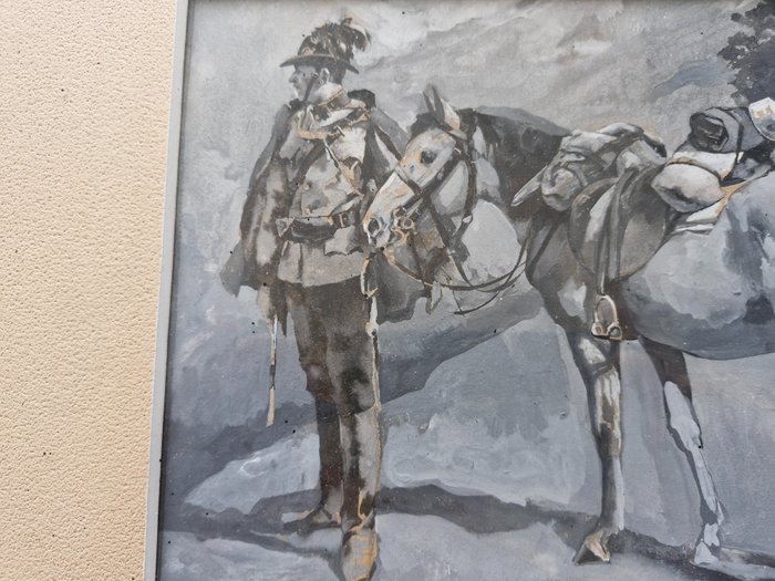 Alfred Schrötter von Kristelli (1865-1935), After - Soldat mit Pferd