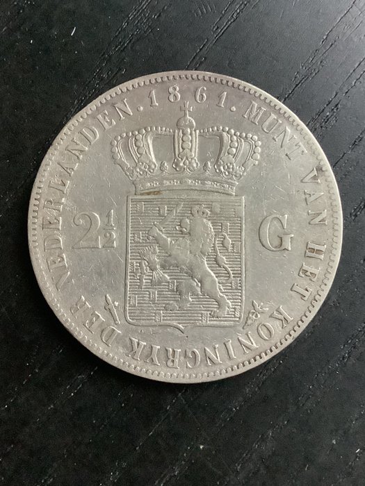 Holland Willem III (1849-1890) 2 1/2 Gulden 1861  (Ingen mindstepris)