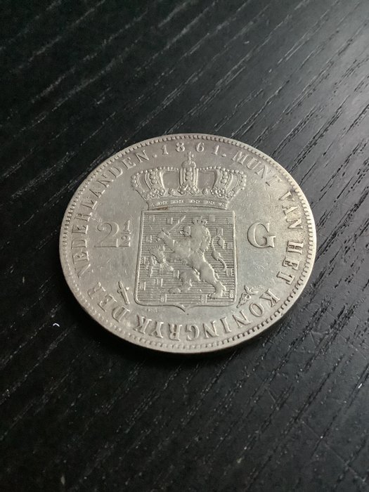 Holland Willem III (1849-1890) 2 1/2 Gulden 1861  (Ingen mindstepris)