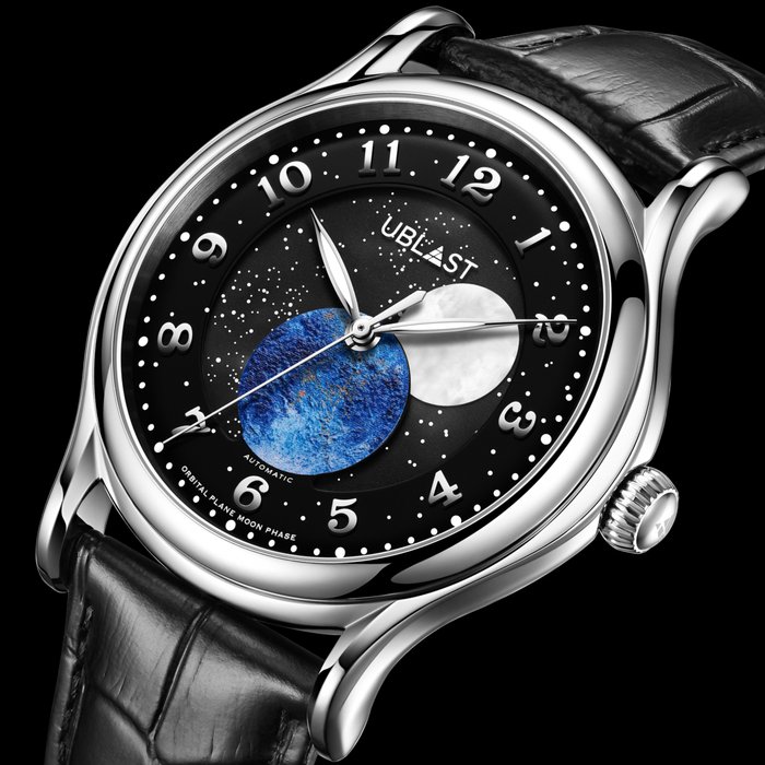 Ublast - " NO RESERVE PRICE " Orbital Plane - Automatic Moon Phase - Ingen mindstepris - REF.UBORPL42GDBK - Ltd. Edition - Mænd - Ny