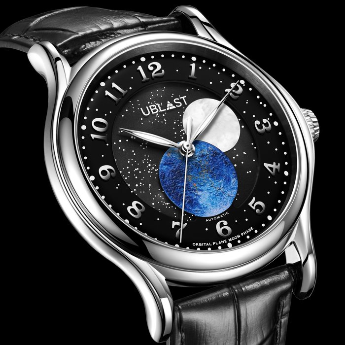 Ublast - " NO RESERVE PRICE " Orbital Plane - Automatic Moon Phase - Ingen mindstepris - REF.UBORPL42GDBK - Ltd. Edition - Mænd - Ny