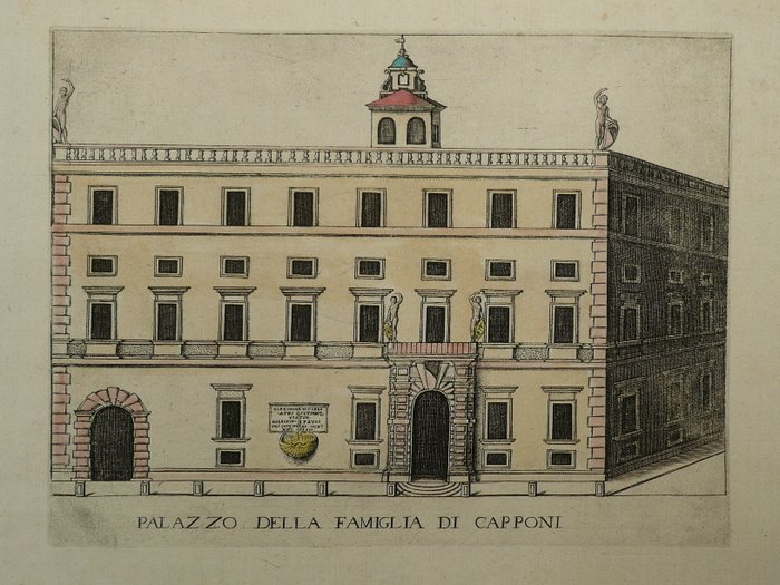 Europa - Roma / Palazzo Capponi Antonelli; Giacomo Lauro - Palazzo della famiglia di Capponi - 1621-1650