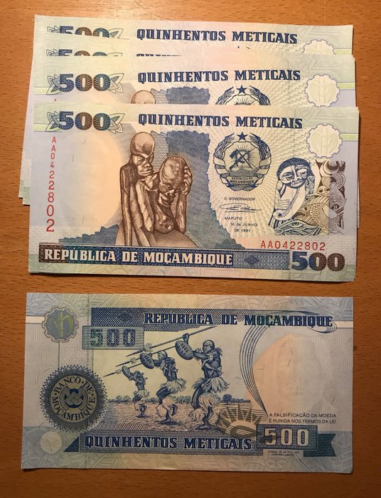 Mozambique. - 10 x 500, 1000, 5000 Metical 1991 (30 banknotes) - Pick 134, 135, 136  (Ingen mindstepris)