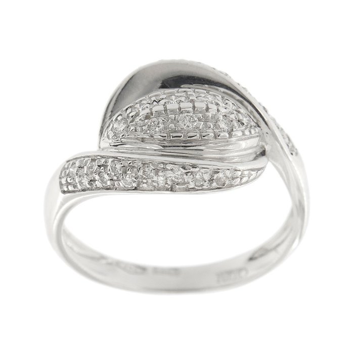 Yukiko - Ring - 18 kraat Hvidguld Diamant (Natur)