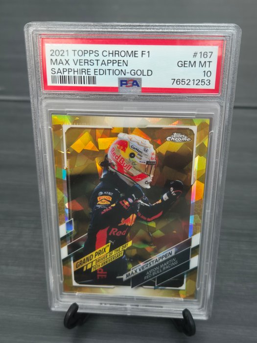 2021 Topps Chrome F1 Sapphire Edition Max Verstappen #167 Gold /50 PSA 10 - 1 Graded card