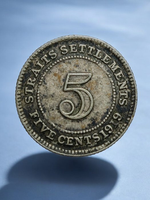 Straits Settlements. George V (1910-1936). Lot consisting of: 5 Cents 5 Cents 1919 XF, 1920 XF, 1926 AU  10 Cents 1910 B VF, 1919 AU, 1927 AU  (Ingen mindstepris)