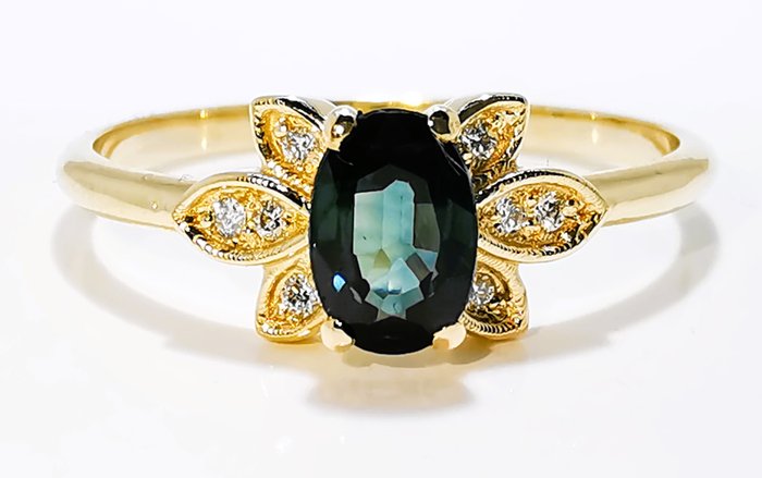 Ingen mindstepris - Ring - 14 karat Gulguld Safir