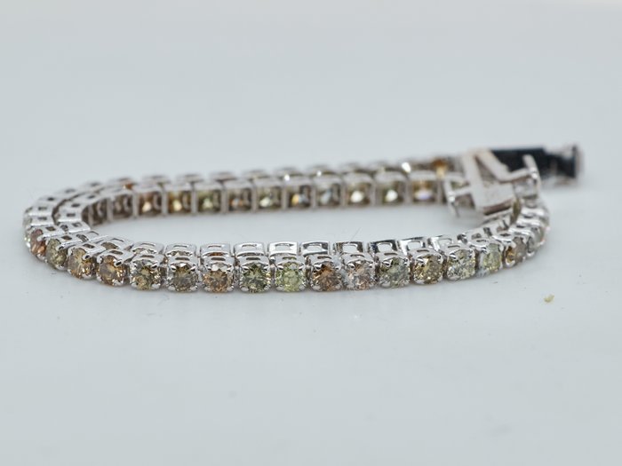 Ingen mindstepris - Armbånd 14 kt. -  2.68ct. tw. Diamant (Naturfarvet)