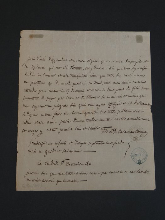 Thérésa Tallien - Révolution française - La terreur - Lettre autographe signée adressée à sa "chère Aglaé" - 1811