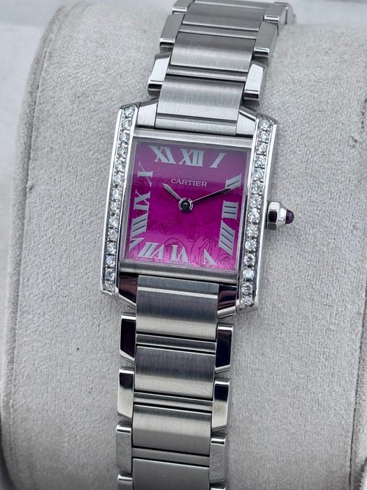 Cartier - Tank Française Daimond Raspberry - 2384 - Kvinder - 2011-nu