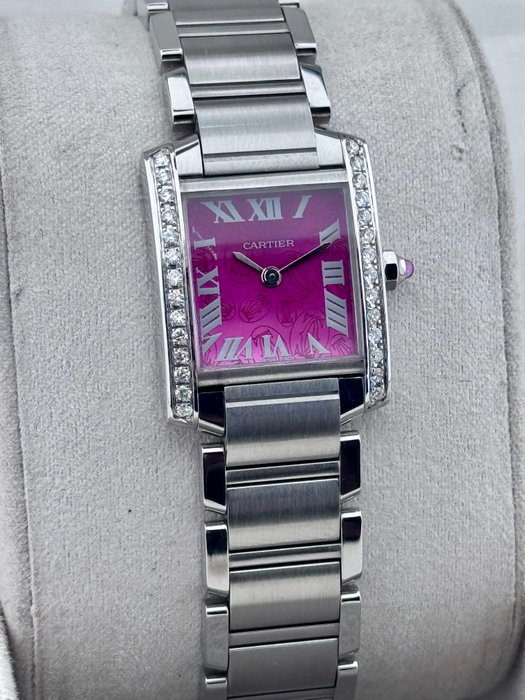 Cartier - Tank Française Daimond Raspberry - 2384 - Kvinder - 2011-nu