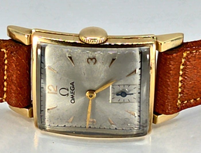 Omega - 14K Gold Curvex Viereckuhr - Wadsworth - Eigenkaliber OXG - Unisex - Schweiz omkring 1945