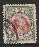 Holland 1896 - 5 gylden Wilhelmina hængende hår - NVPH 48