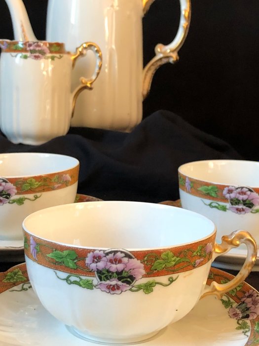 William-Guérin  Cie - Kaffesæt (13) - Limoges porcelæn - Kaffeservice