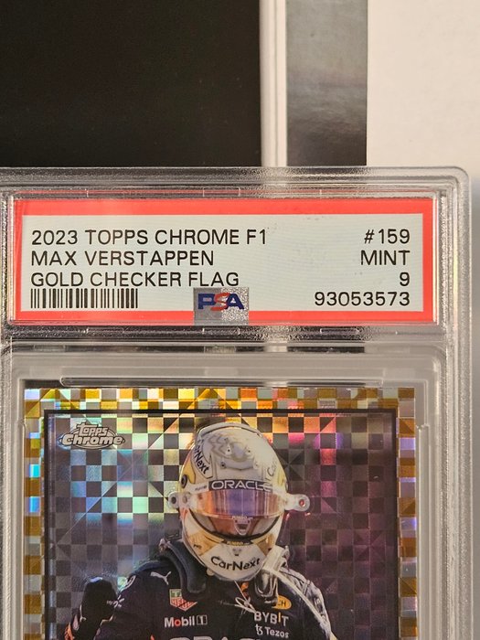 2023 Topps Chrome F1 Max Verstappen #159 Gold Checker Flag /50 PSA 9 - 1 Graded card