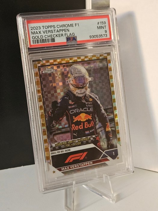 2023 Topps Chrome F1 Max Verstappen #159 Gold Checker Flag /50 PSA 9 - 1 Graded card