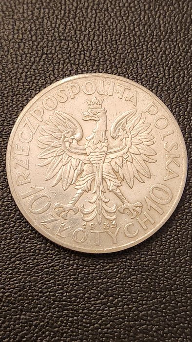 Polen. 10 Złotych 1933, Głowa Kobiety  (Ingen mindstepris)