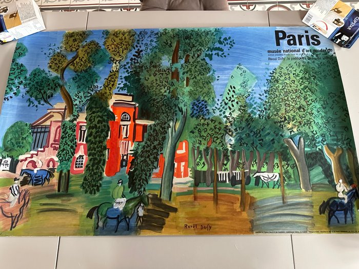 RAOUL DUFY - ORIGINAL VINTAGE POSTER LE PADDOCK À DEAUVILLE RAOUL DUFY - 1960‹erne