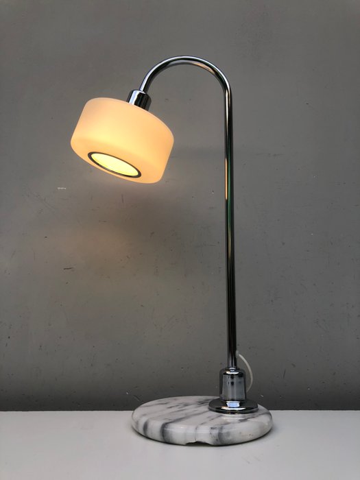 Skrivebordslampe - Forkromet Glas Marmor