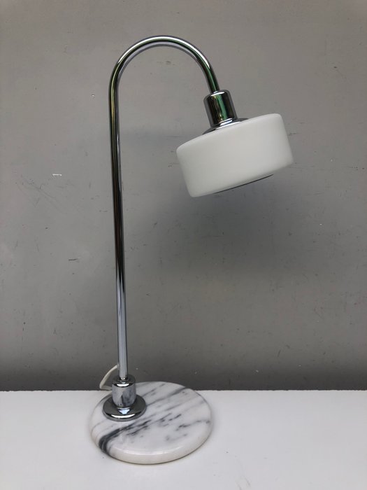 Skrivebordslampe - Forkromet Glas Marmor