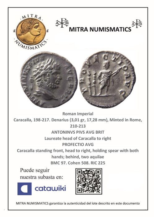 Romarriket. Caracalla (AD 198-217). Denarius minted in Rome, 210-213. PROFECTIO AVG. Scarce