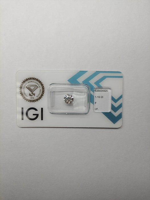 1 pcs Diamant  (Natur)  - 115 ct - Rund - F - IF - International Gemological Institute (IGI)