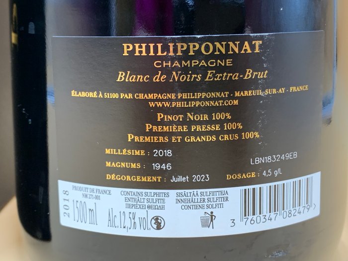 2018 Philipponnat, Extra Brut - Champagne Blanc de Noirs - 1 Magnum (1,5 L)