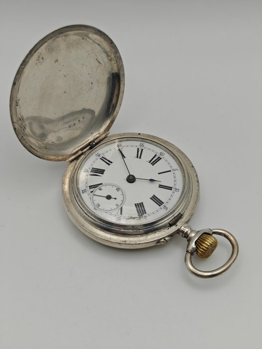 Silber - Savonnette - arabische/römische Zahlen - Taschenuhr - 1850-1900