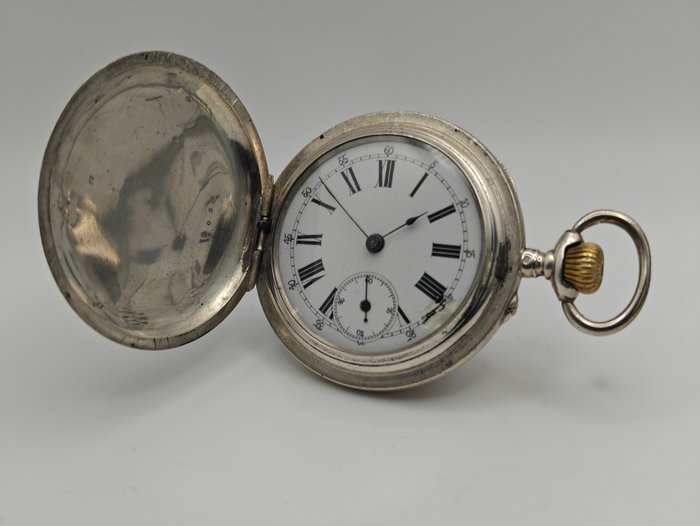 Silber - Savonnette - arabische/römische Zahlen - Taschenuhr - 1850-1900