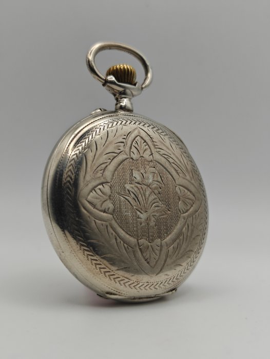 Silber - Savonnette - arabische/römische Zahlen - Taschenuhr - 1850-1900