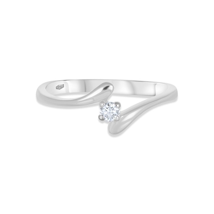 Ingen mindstepris - Ring - 18 kraat Hvidguld -  0.05ct. tw. Diamant (Natur)